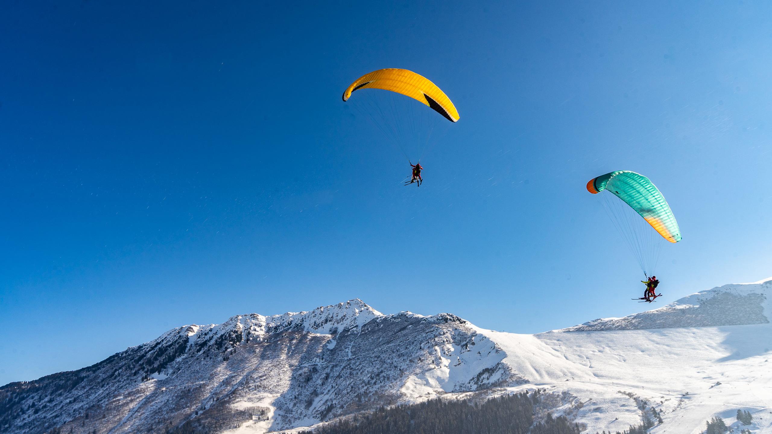 Valmorel - Hiver - Parapente à ski