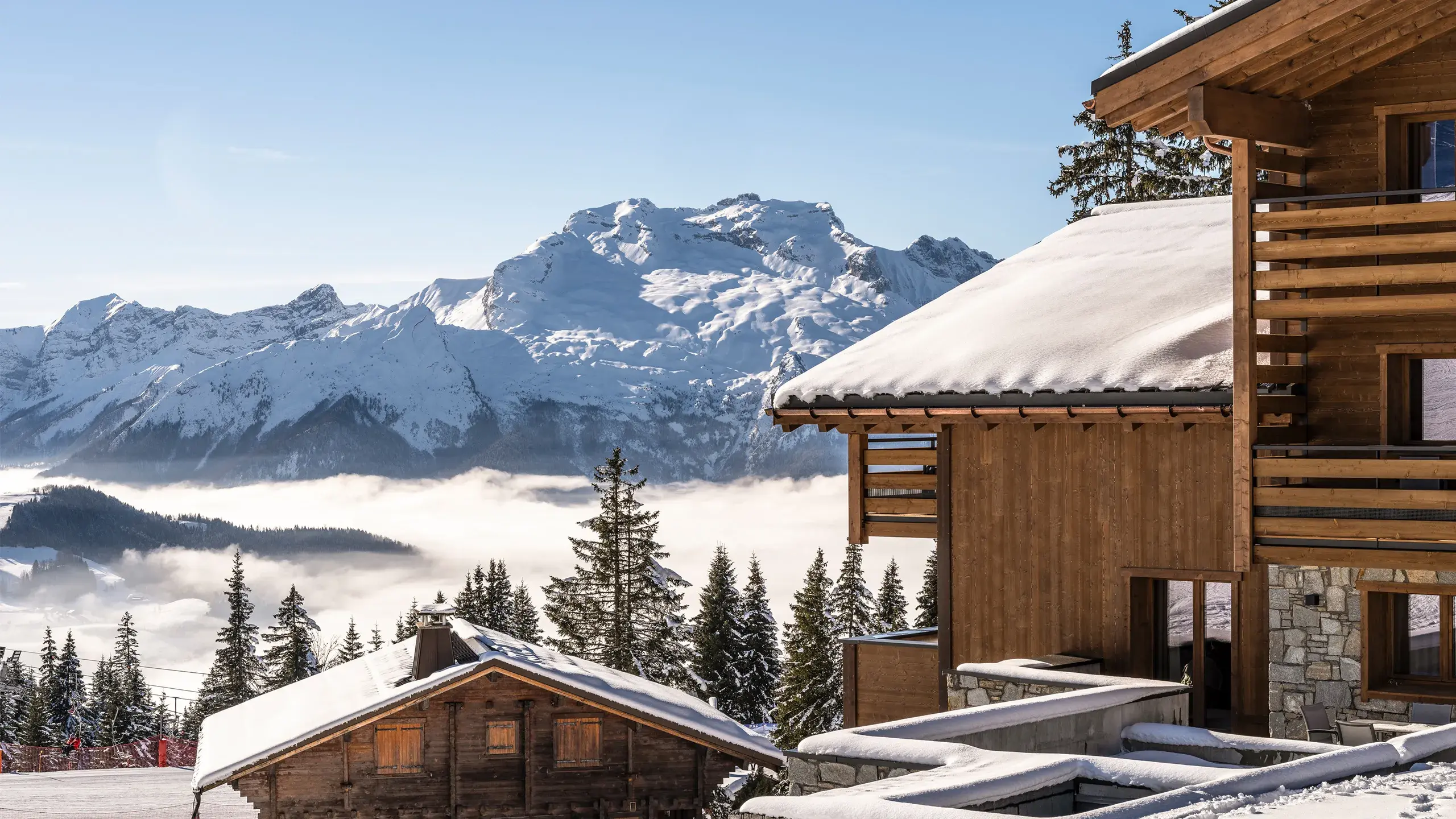 Hameau de l'Ours - Manigod - Hiver - Extérieur avec vue sur la montagne