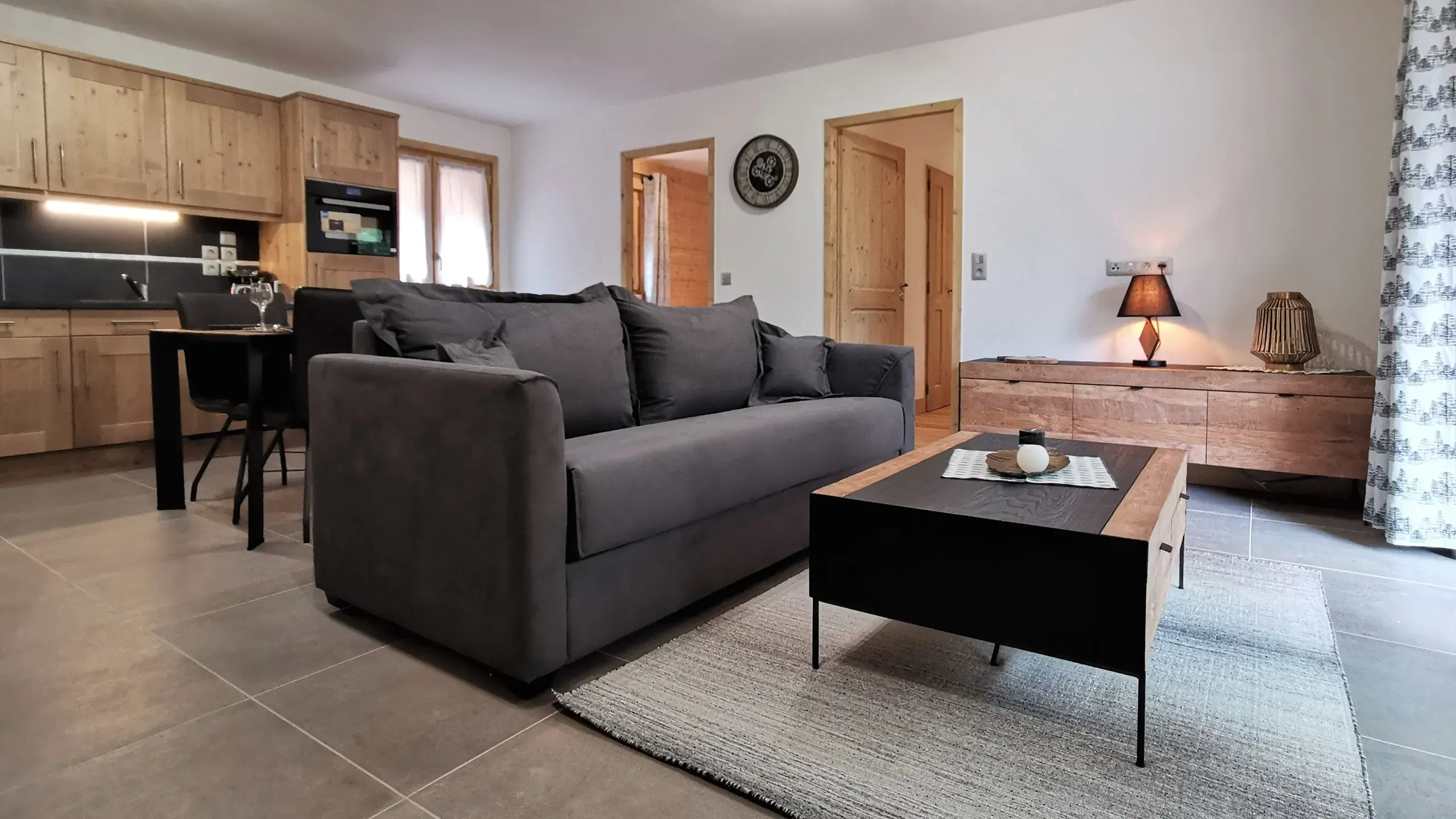 Coin salon du Chalet Caribou aux Saisies