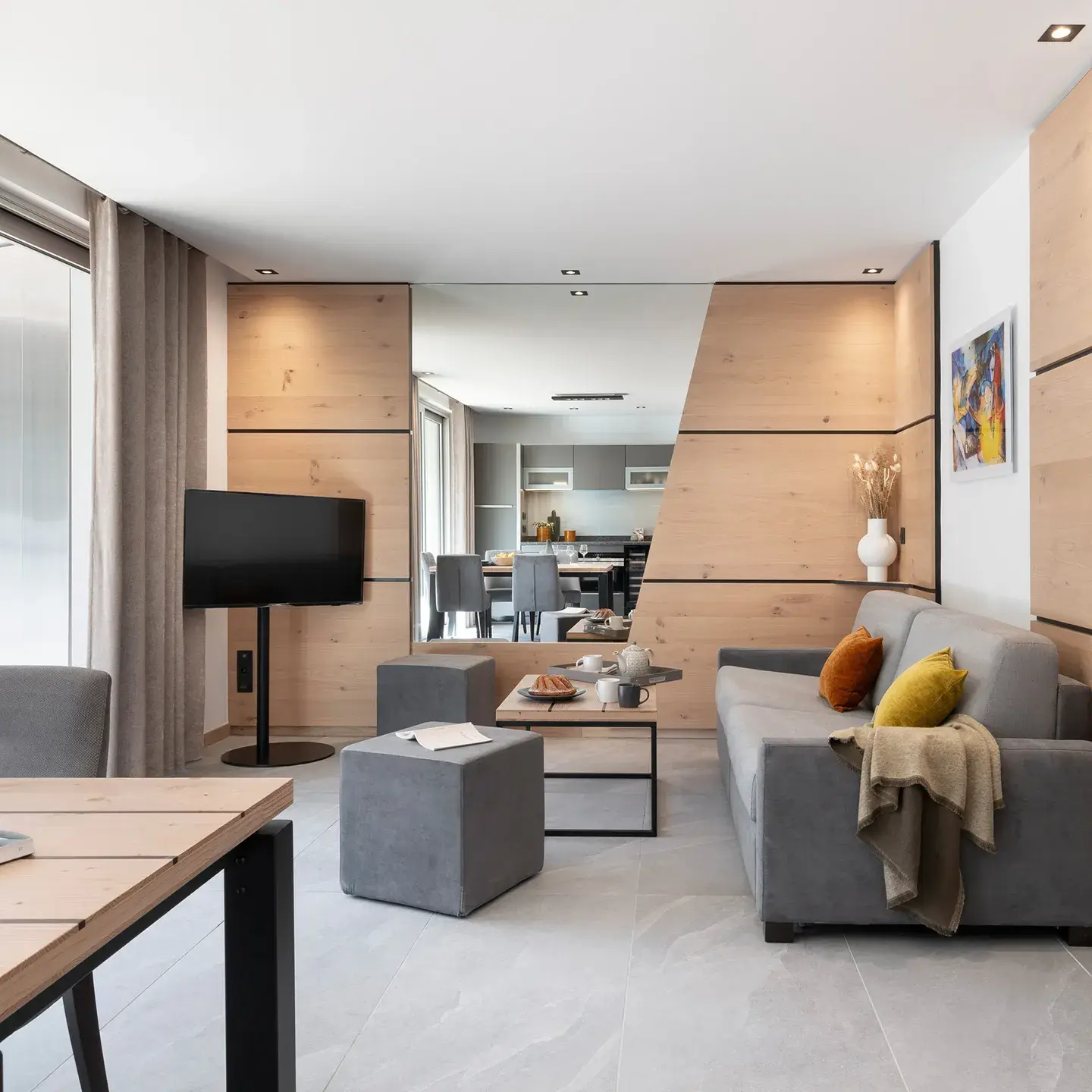 Salon d'un appartement de la résidence Alhéna à Flaine