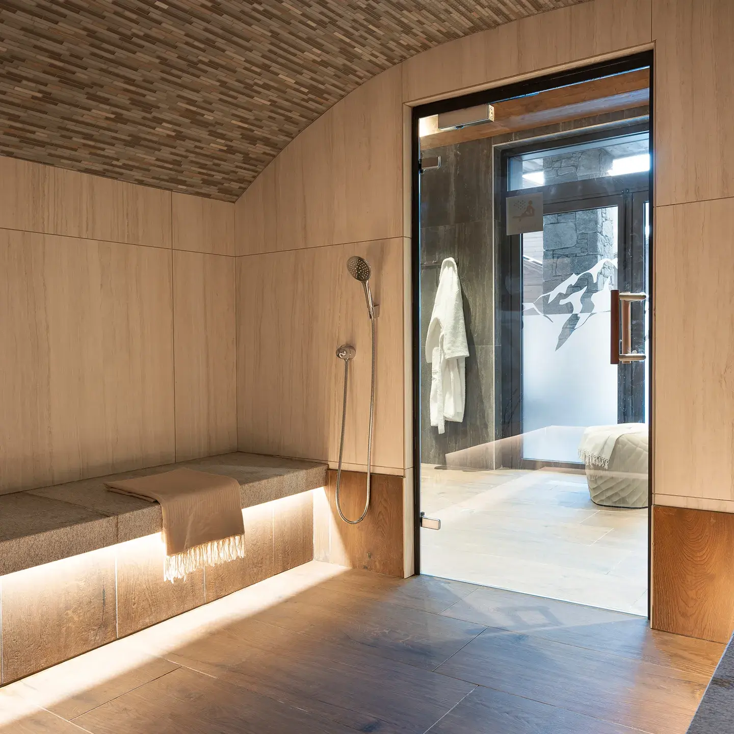 Hammam disponible dans l'espace bien-être des Chalets Láska aux Contamines-Montjoie