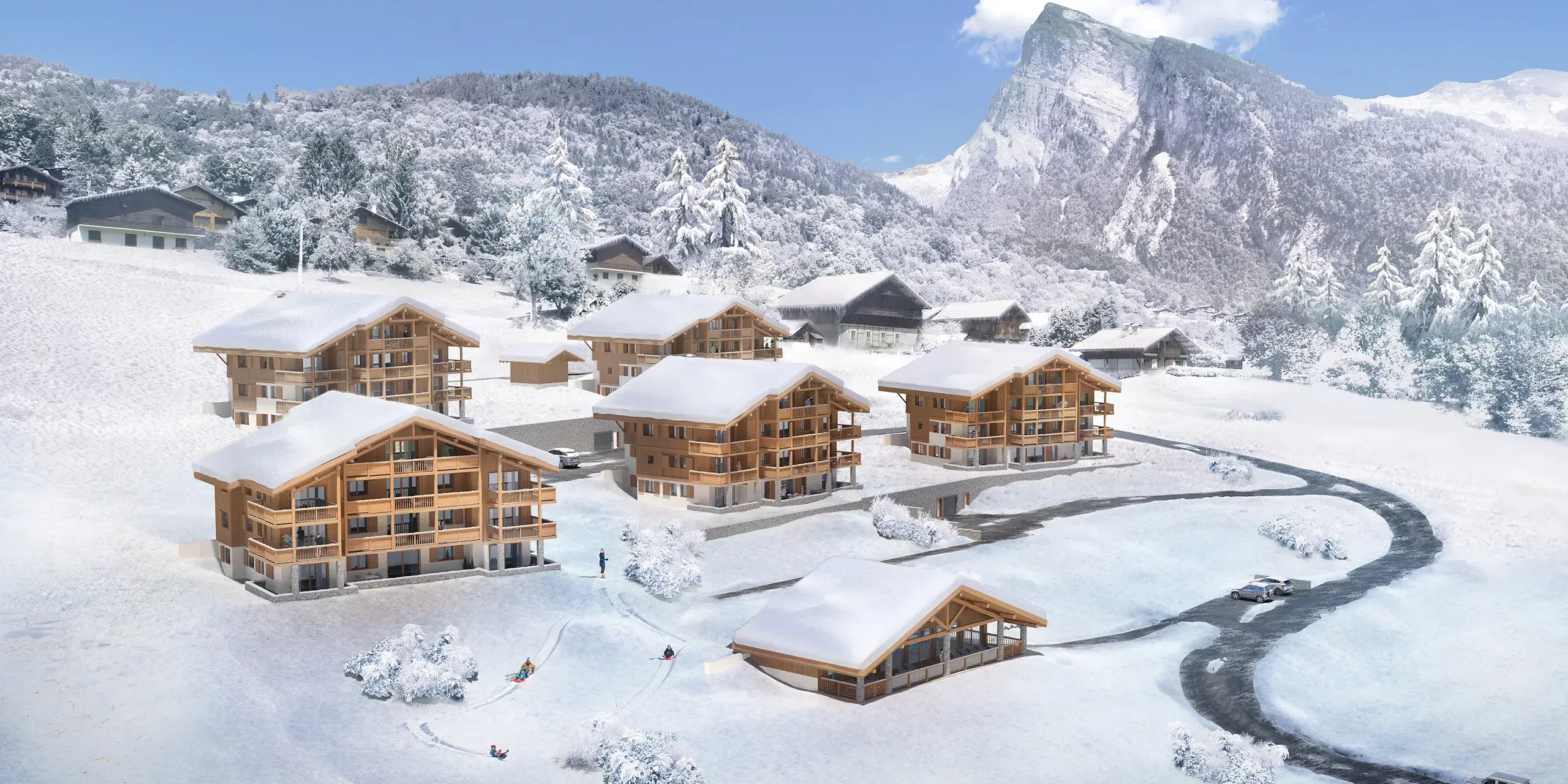 Vue extérieure des Chalets Bérénice à Samoëns