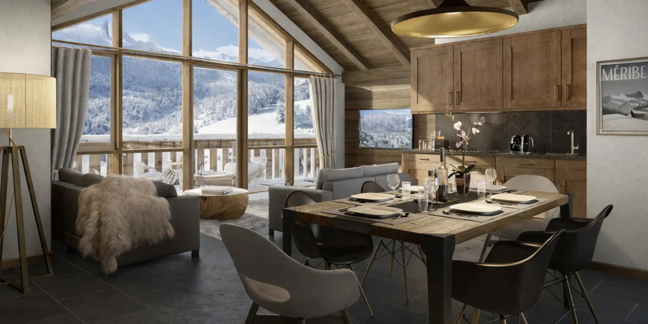 Chalet Apsara -  Méribel - Hiver - Perspective - Vue appartement