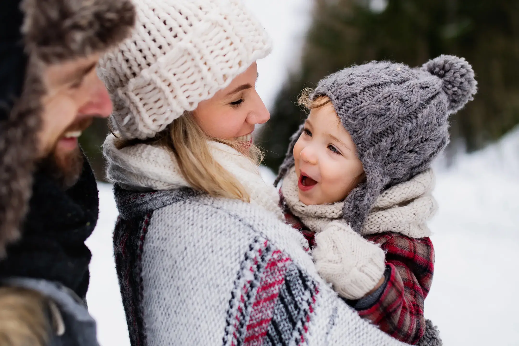 Famille en hiver