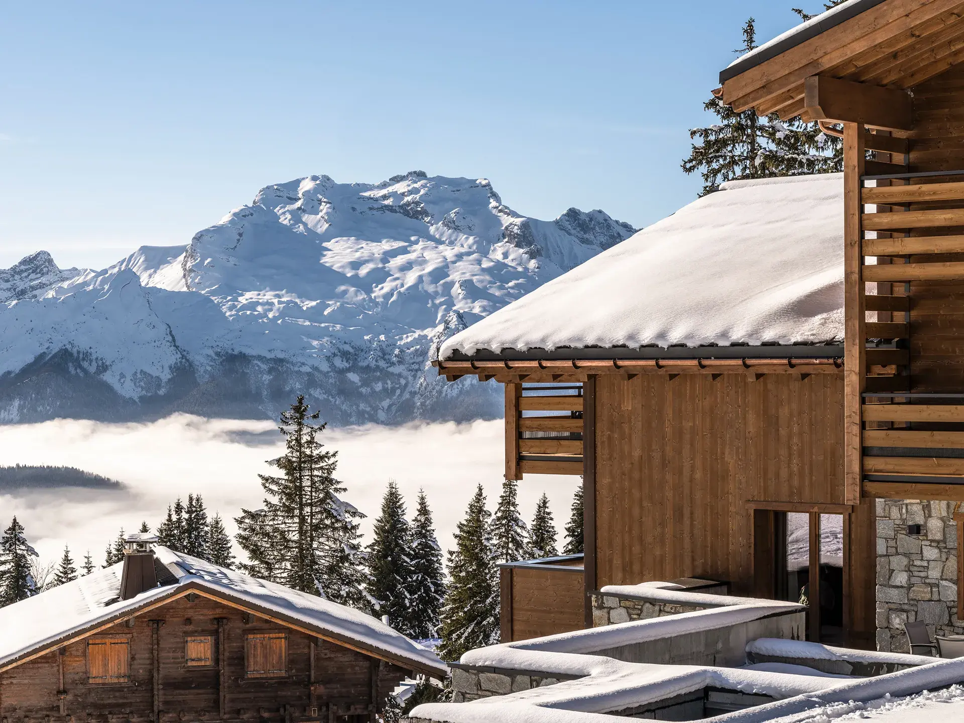 Hameau de l'Ours - Manigod - Hiver - Extérieur avec vue sur la montagne