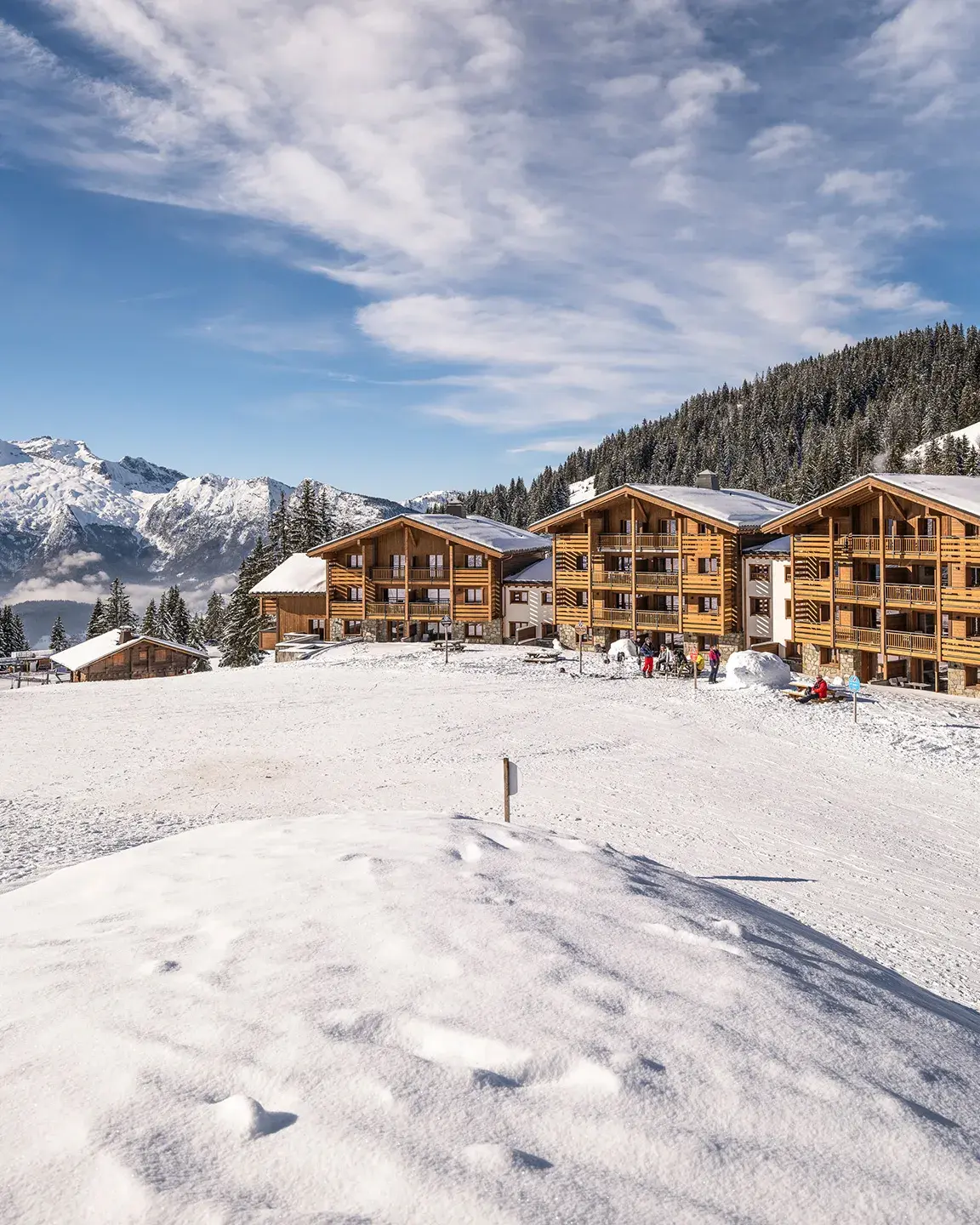 Un panorama exceptionnel sur le massif des Aravis depuis et la résidence du Hameau de l'Ours à Manigod Col de la Croix Fry
