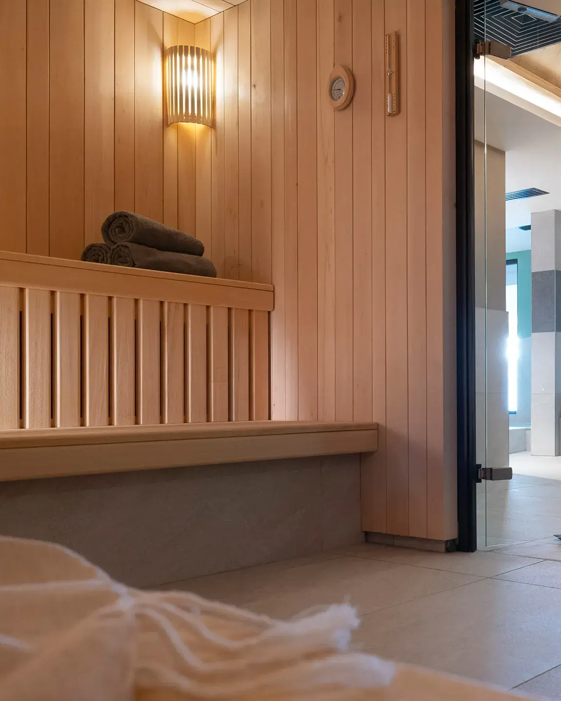 Sauna du Spa Montagnes du Monde® à Valmorel, résidence Al