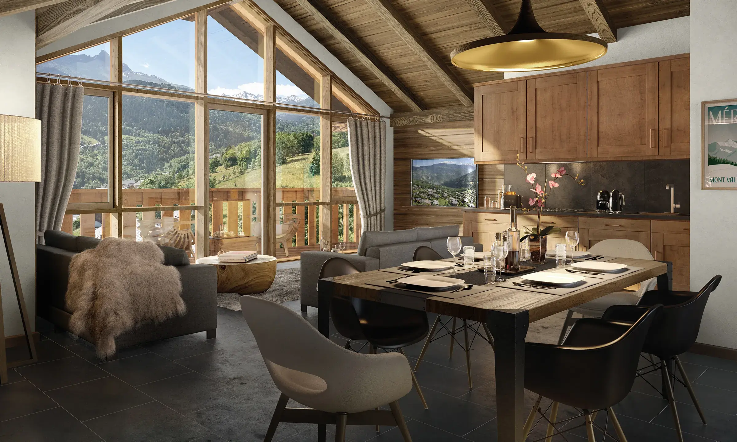 Chalet Apsara -  Méribel - Été - Perspective - Vue appartement