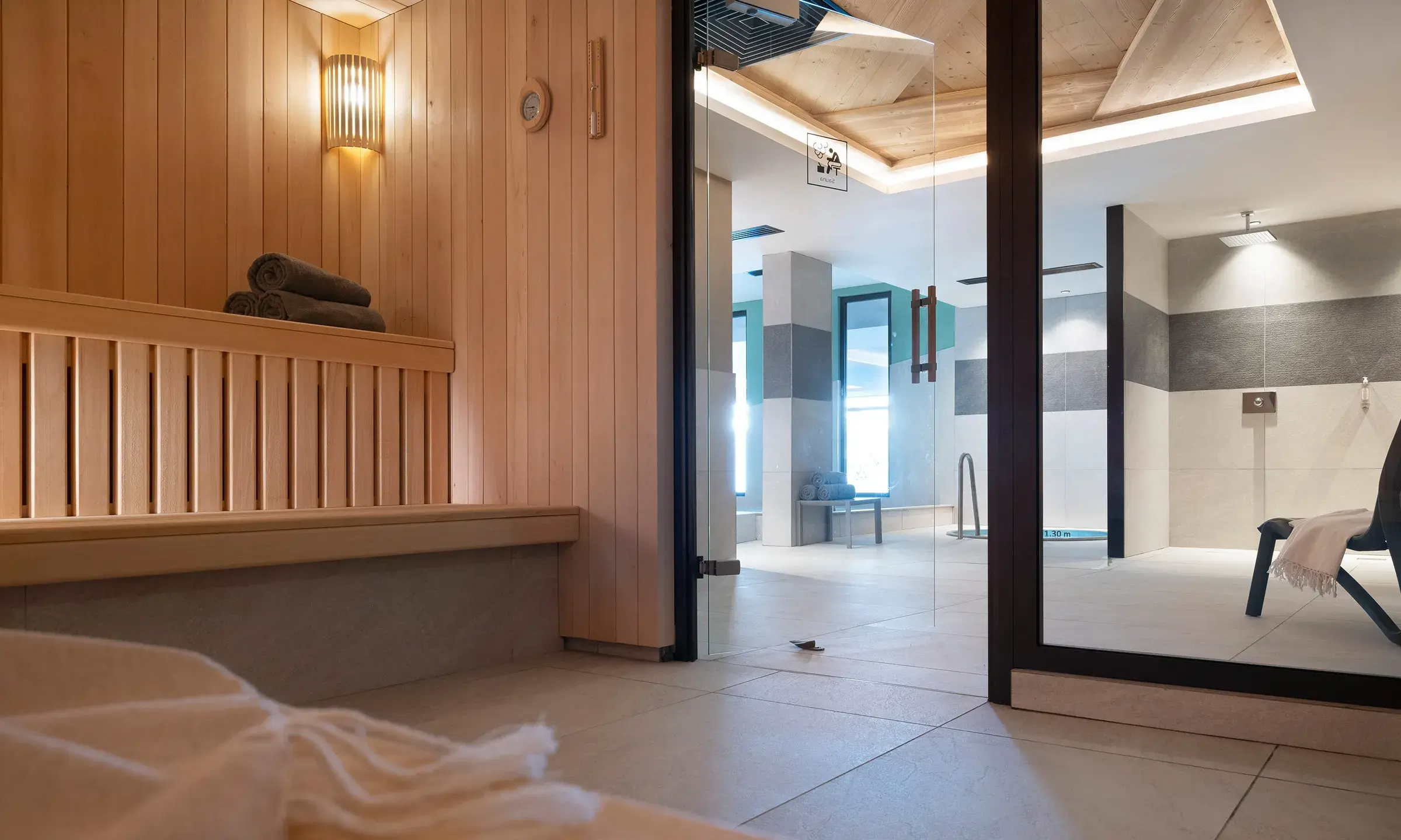 Sauna du Spa Montagnes du Monde® à Valmorel, résidence Al