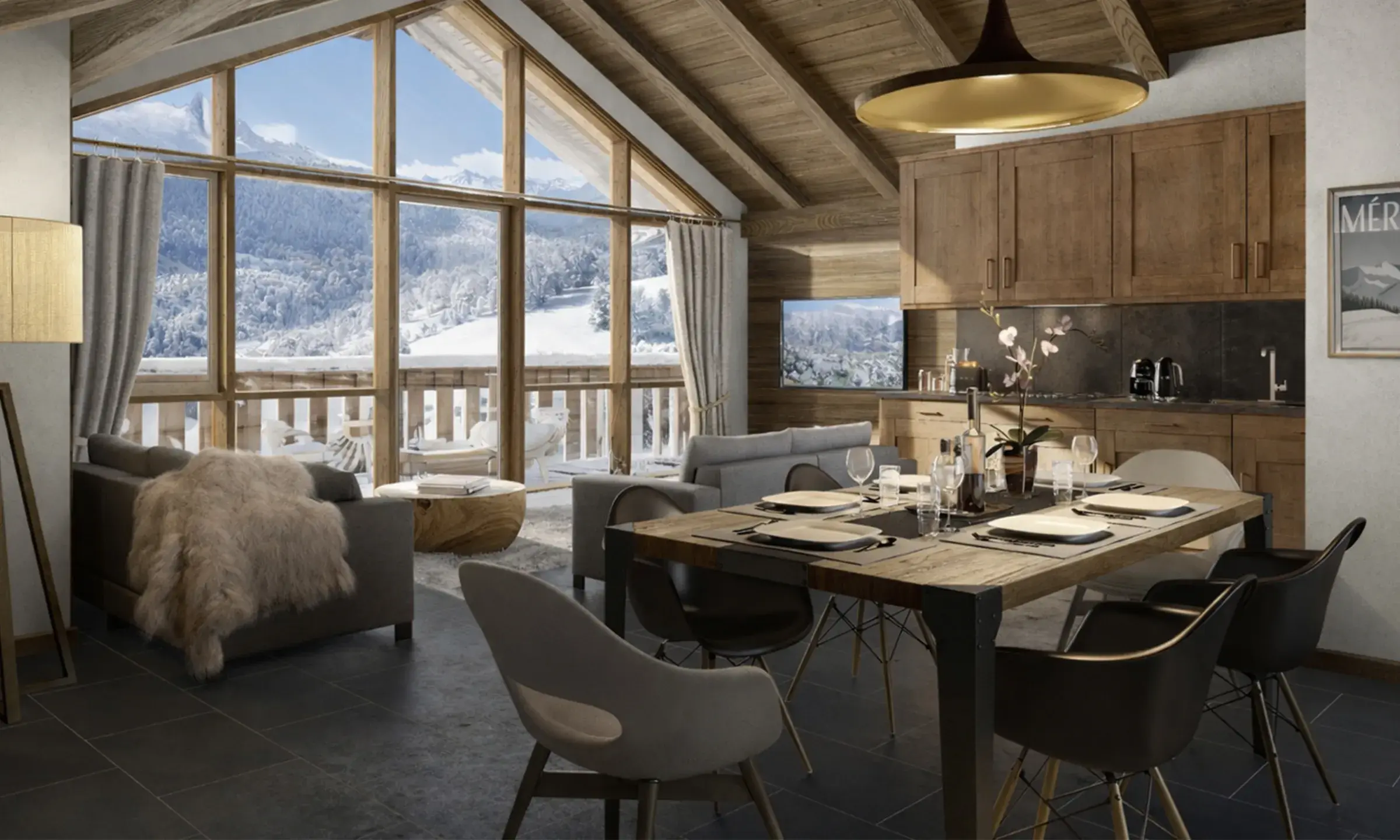 Chalet Apsara -  Méribel - Hiver - Perspective - Vue appartement