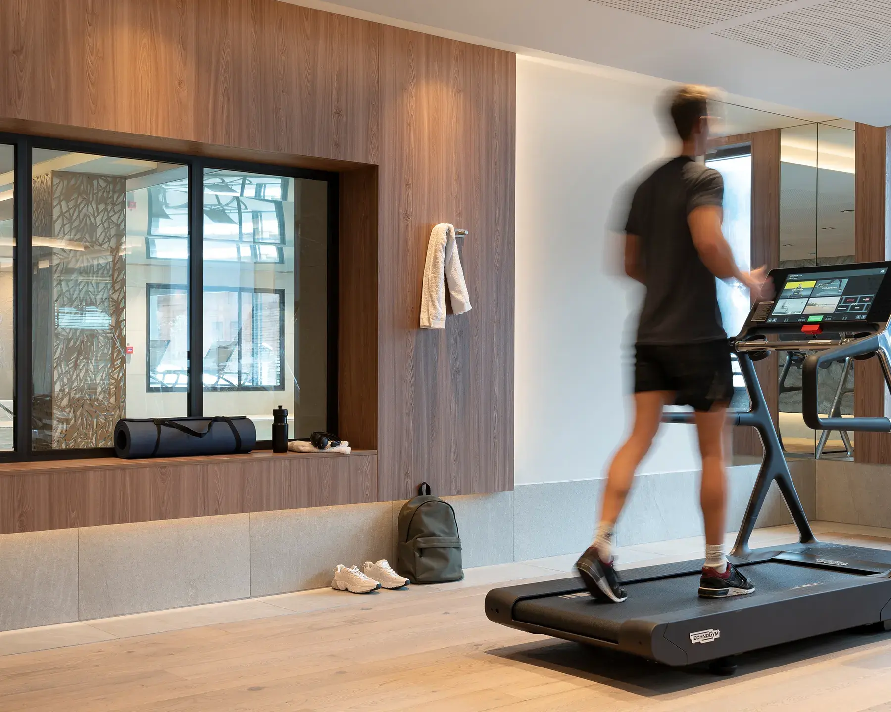 Salle de fitness disponible dans l'espace bien-être des Chalets Láska aux Contamines-Montjoie