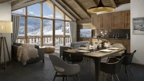 Chalet Apsara -  Méribel - Hiver - Perspective - Vue appartement