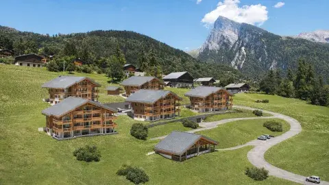 Chalets Bérénice à Samoëns, avec piscine en été